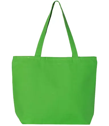 Q-Tees Q611 25L Zippered Tote Lime front view