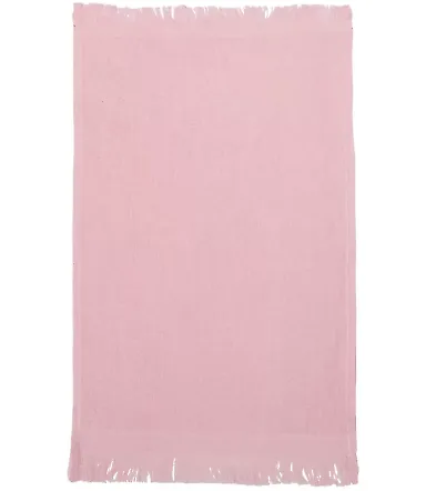 Q-Tees T100 Fringed Fingertip Towel Light Pink front view