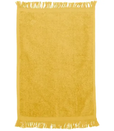 Q-Tees T100 Fringed Fingertip Towel Yellow front view