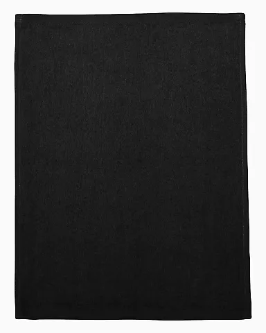 Q-Tees T600 Hemmed Fingertip Towel Black front view