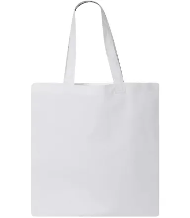 Q-Tees QTB Economical Tote in White front view