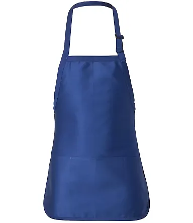 Q-Tees Q4250 Full-Length Apron with Pouch Pocket Royal front view