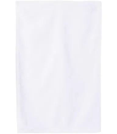 Q-Tees T200 Hemmed Hand Towel White front view