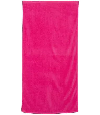 Q-Tees QV3060 Velour Beach Towel in Hot pink front view