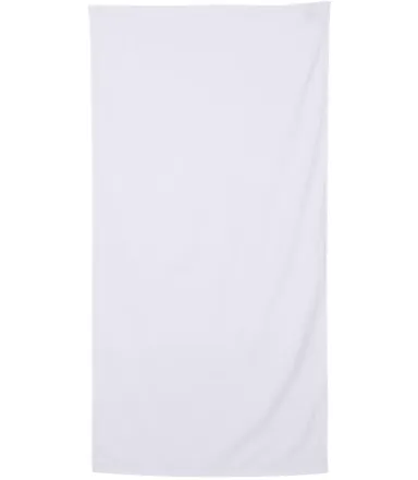 Q-Tees QV3060 Velour Beach Towel in White front view