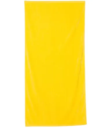 Q-Tees QV3060 Velour Beach Towel in Yellow front view