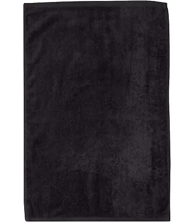 Q-Tees T300 Deluxe Hemmed Hand Towel Black front view
