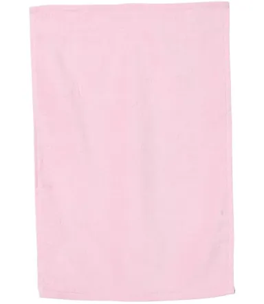 Q-Tees T300 Deluxe Hemmed Hand Towel Light Pink front view