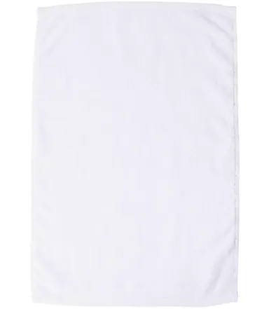 Q-Tees T300 Deluxe Hemmed Hand Towel White front view