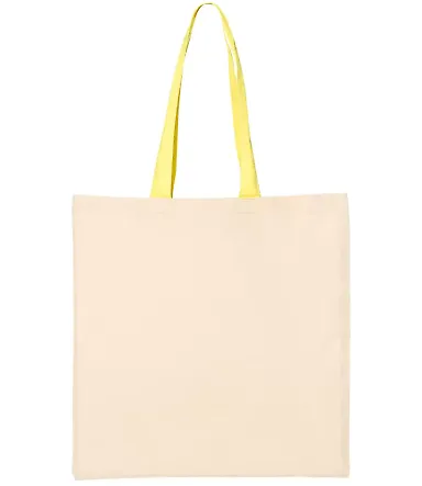 Q-Tees QTB6000 Economical Tote with Contrast-Color Natural/ Yellow front view