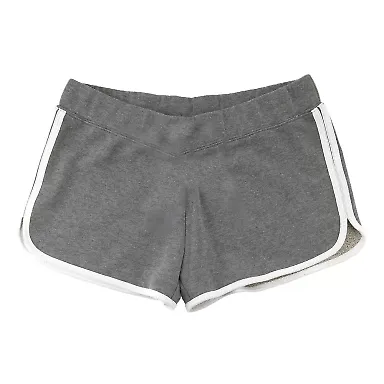 Boxercraft YR65 Girls' Relay Shorts Granite/ White front view