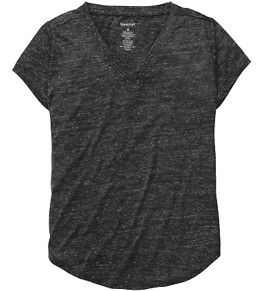 Boxercraft YT34 Girls' Snow Heather V-Neck T-Shirt Charcoal Heather front view