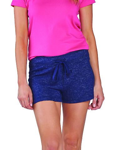 Boxercraft L11 Women's Cuddle Fleece Shorts in Navy heather front view