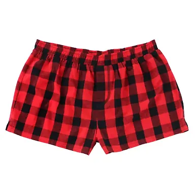 Boxercraft F42 Women's Flannel Shorts Red/ Black Buffalo front view