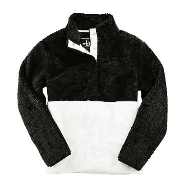Boxercraft FZ01 Fuzzy Fleece Pullover Black Stripe/ Natural front view