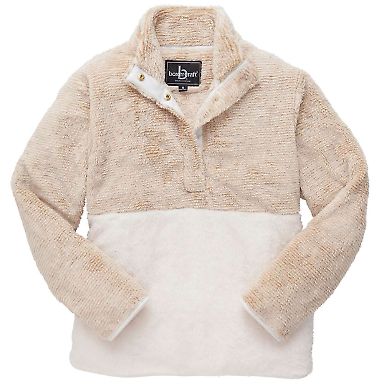 Boxercraft FZ01 Fuzzy Fleece Pullover Camel Stripe/ Natural front view