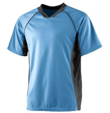 Augusta Sportswear 243 WICKING SOCCER SHIRT in Columbia blue/ black front view