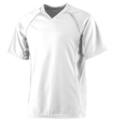 Augusta Sportswear 244 YOUTH WICKING SOCCER SHIRT in White/ white front view