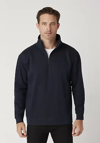 Cotton Heritage M2475 Quarter-Zip Fleece in Navy blazer front view