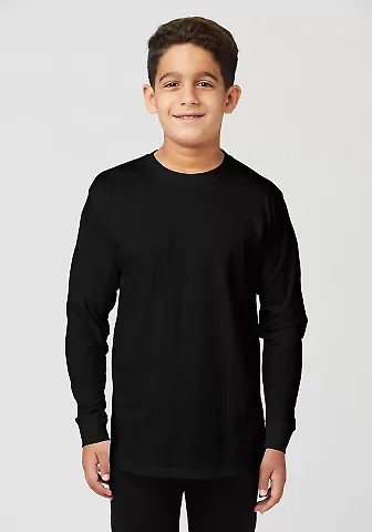 Cotton Heritage YC1146 Youth Long Sleeve Tee Black front view