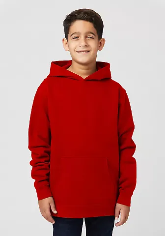Cotton Heritage Y2550 Youth Pullover Fleece in Team red front view