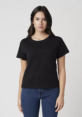Cotton Heritage OW1086 High-Waisted Crop Tee in Black front view