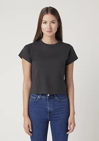 Cotton Heritage OW1086 High-Waisted Crop Tee in Vintage black front view