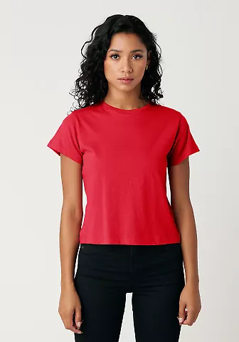 Cotton Heritage OW1086 High-Waisted Crop Tee in Team red front view