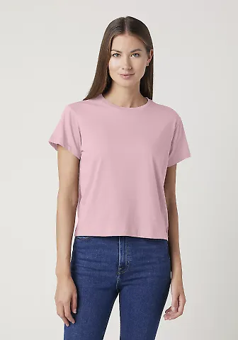 Cotton Heritage OW1086 High-Waisted Crop Tee in Pale rosette front view