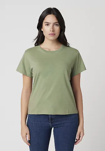 Cotton Heritage OW1086 High-Waisted Crop Tee in Artichoke front view