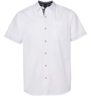 Burnside Clothing 9290 Peached Printed Poplin Shor White/ Black Dot front view
