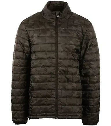 Burnside Clothing 8713 Elemental Puffer Jacket in Black camo front view