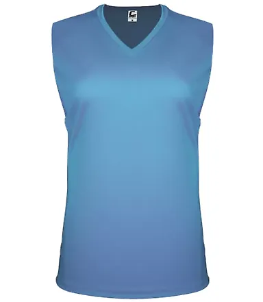 C2 Sport 5663 Women's Sleeveless V-Neck T-Shirt Columbia Blue front view