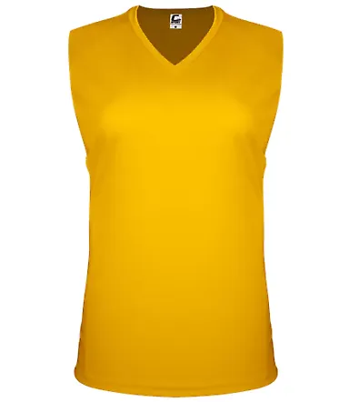 C2 Sport 5663 Women's Sleeveless V-Neck T-Shirt Gold front view