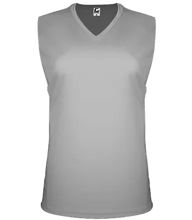 C2 Sport 5663 Women's Sleeveless V-Neck T-Shirt Silver front view