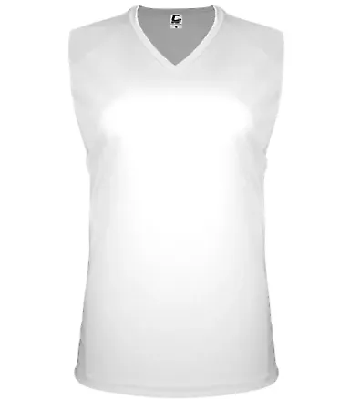 C2 Sport 5663 Women's Sleeveless V-Neck T-Shirt White front view