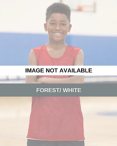 C2 Sport 5228 Youth Reversible Mesh Tank Forest/ White front view