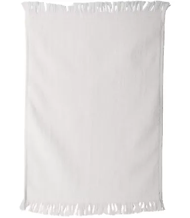 Carmel Towel Company C1118 Fringed Towel White front view