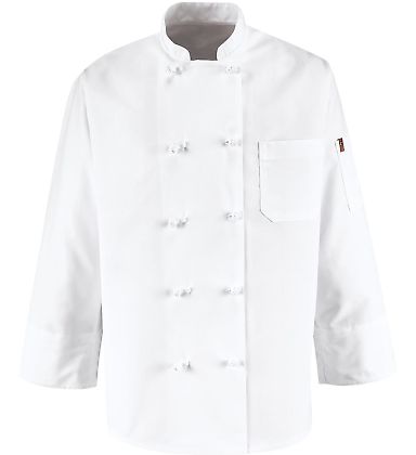 Chef Designs 0421 Ten Knot Button Chef Coat White front view