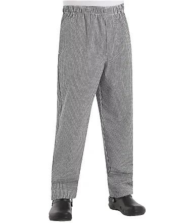 Chef Designs PT55 Baggy Chef Pants with Zipper Fly Black and White Check front view