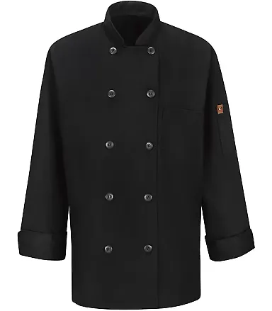 Chef Designs 041X Women's Mimix™ Chef Coat with  in Black front view