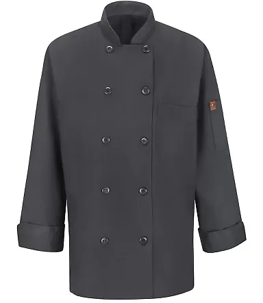 Chef Designs 041X Women's Mimix™ Chef Coat with  in Charcoal front view