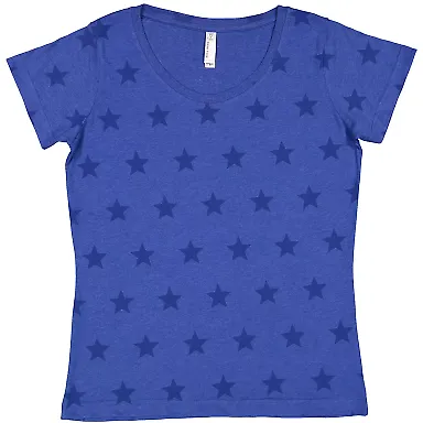 Code V 3629 Women's Star Print Scoop Neck Tee Royal Star front view