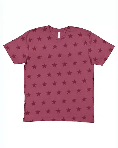 Code V 3929 Star Print Tee Burgundy Star front view