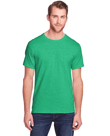 Fruit of the Loom IC47MR Unisex Iconic T-Shirt Irish Green Heather front view
