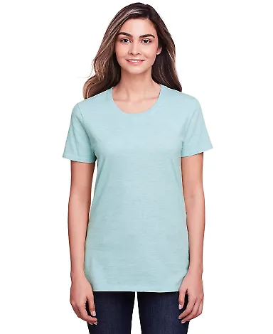 Fruit of the Loom IC47WR Women's Iconic T-Shirt Aqua Velvet Heather front view