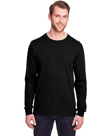 Fruit of the Loom IC47LSR Unisex Iconic Long Sleev Black Ink front view