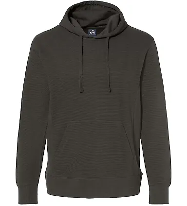 J America 8706 Ripple Fleece Hooded Sweatshirt Black front view