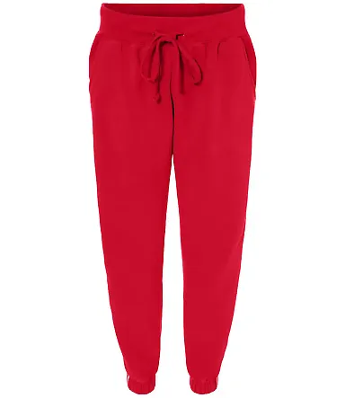 J America 8643 Women's Rival Fleece Joggers in Red front view