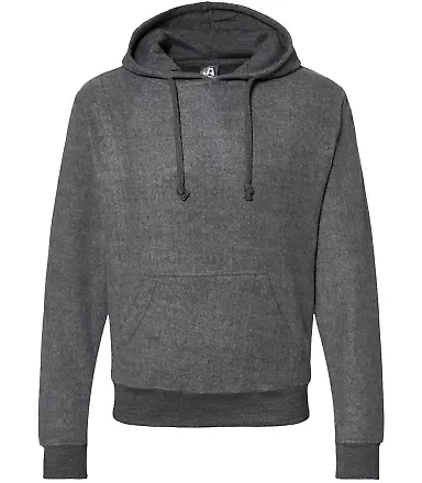 J America 8709 Flip Side Fleece Hooded Pullover Charcoal Heather front view
